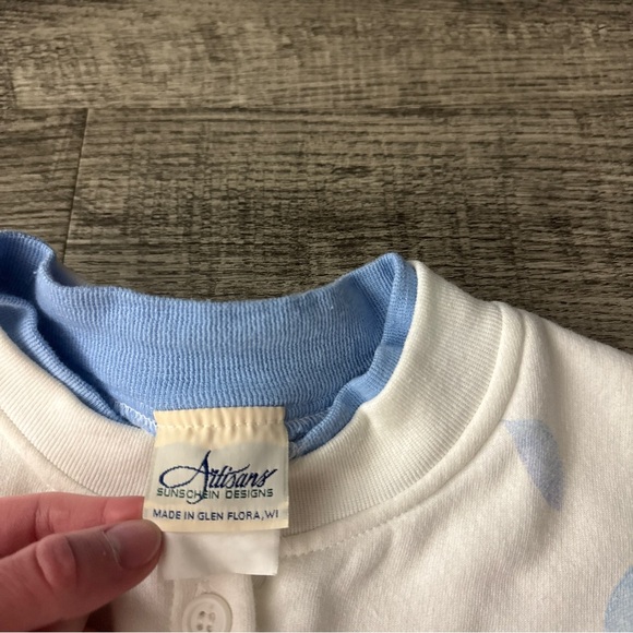 Vintage Artisan’s Designs Bunny Rabbit AOP Grandma Cardigan Sweatshirt Floral - Picture 4 of 6